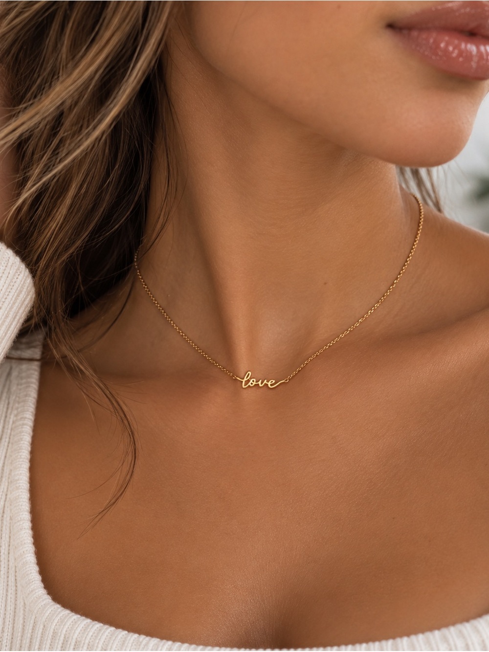 18K Gold Plated “Love” Pendant Necklace